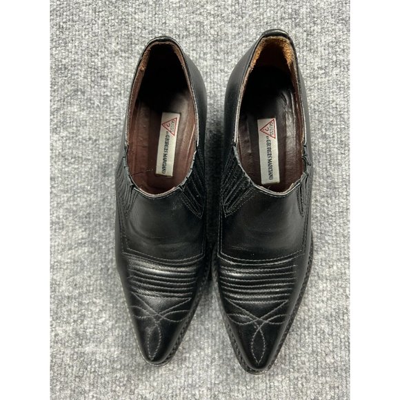 Guess by Georges Marciano Shoe Women's 6.5 Black Leather Heel Boot Italian Made - Picture 4 of 8